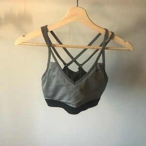 Gray Nike sports bra